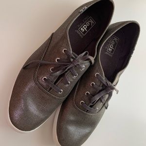 Keds EUC Size 10 Sparkle/Metallic Silver & Grey